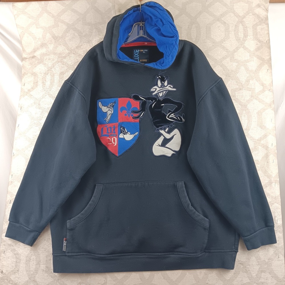 Lot29Luxe Looney Tunes Daffy Duck Graphic Hoodie -‎ Mens XL